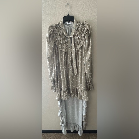 WeWoreWhat High Low Polka Dot Floral Dress Flowy Size Medium NWOT Fairycore - Picture 2 of 8